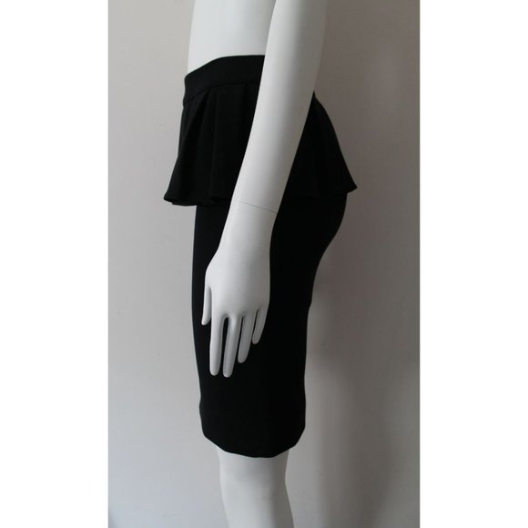 Moschino Black Pencil Peplum Skirt Size US 4/ IT 38 Ruffle - Picture 5 of 8